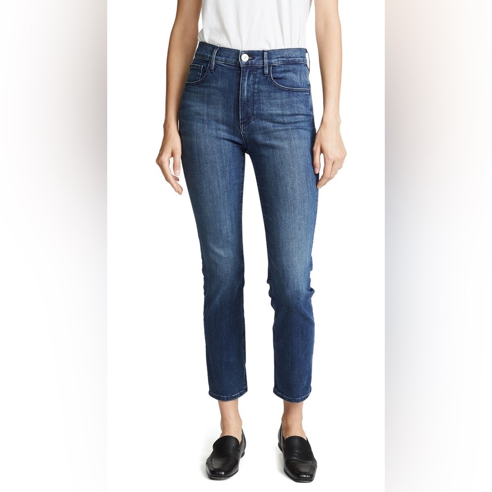 3x1 Colette High Rise Slim Crop Stretch Jeans in Odette wash